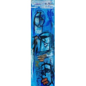 A. S. Rind, Untitled, 14 x 54 Inch, Acrylic on Canvas, Figurative, Painting- AC-ASR-035